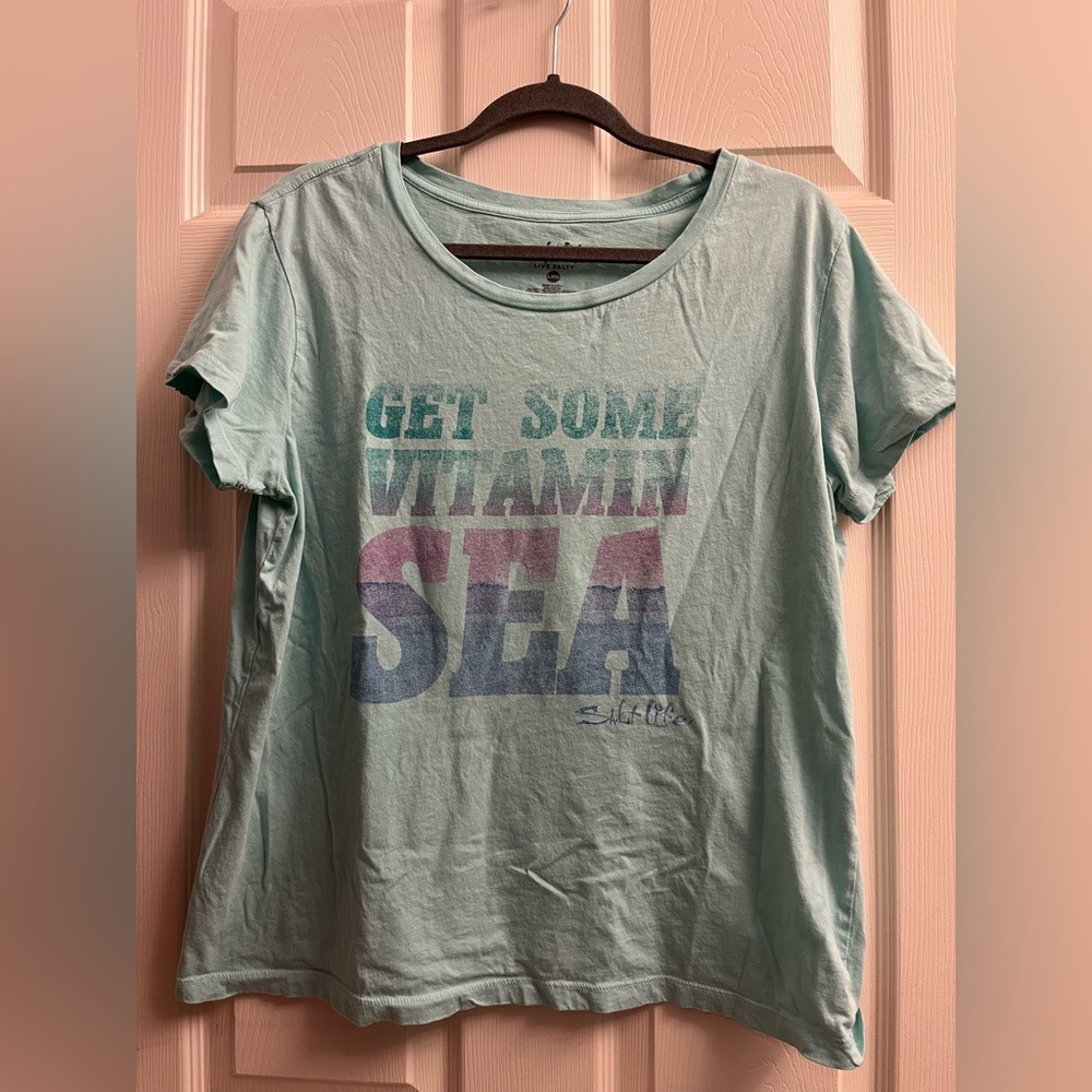 Salt Life Live Salty Tee in Mint Green Large